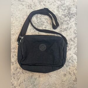 Kipling Black Nylon Crossbody Bag | Multi-Zip Shoulder Purse